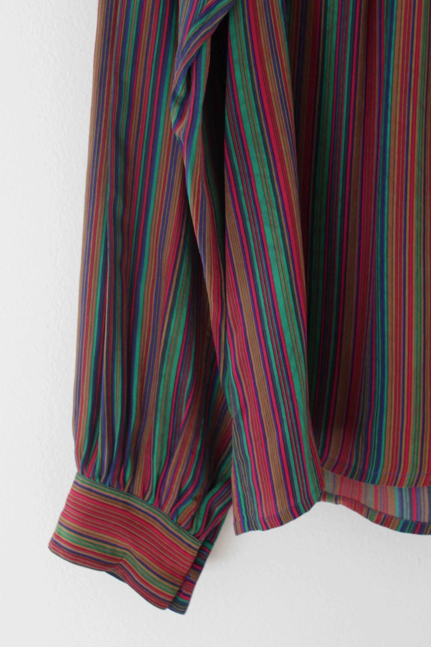 1980s Yves Saint Laurent Rive Gauche Silk Striped Top